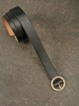 Twenty Dresses by Nykaa Fashion - Black The Textured Gold Belt