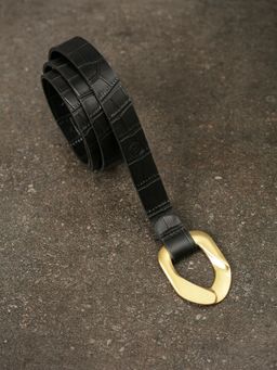 Twenty Dresses by Nykaa Fashion - Black Chunks Of Gold Belt