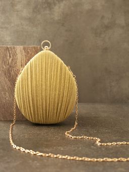 Twenty Dresses by Nykaa Fashion - Gold Let It Drop Clutch