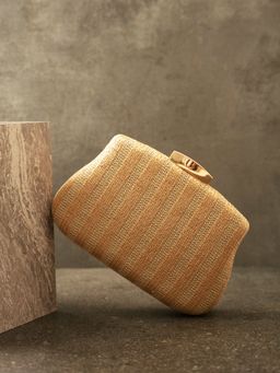 Twenty Dresses by Nykaa Fashion - Brown Gaze Around Woven Box Clutch