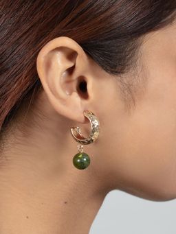 Twenty Dresses by Nykaa Fashion - The Green Drops Earrings