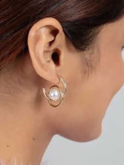 Twenty Dresses by Nykaa Fashion - The Twisted Pearls Earrings