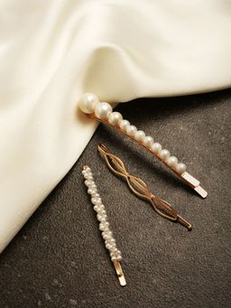 Twenty Dresses by Nykaa Fashion - Dream Of Pearls Hair Pins (Pack of 3)