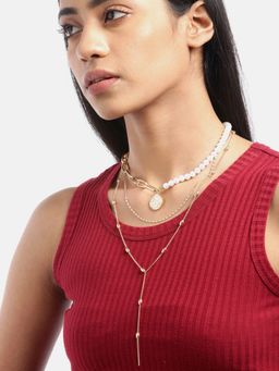 Twenty Dresses by Nykaa Fashion - Half The Pearl Necklace