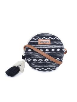 Astrid - Multi-Color Round Embroidered Tassel Sling Bag