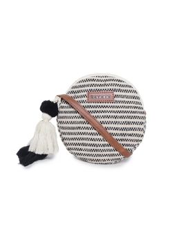 Astrid - Multi-Color Round Embroidered Tassel Sling Bag