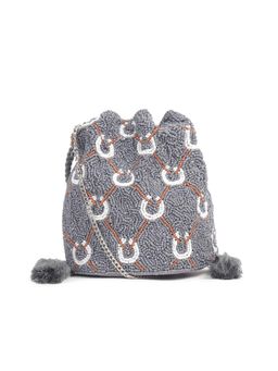 Astrid - Beaded Work Party Sling Bag - Grey