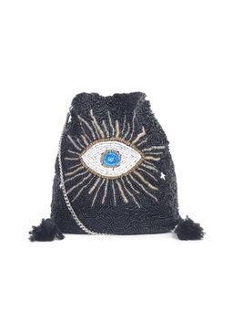 Astrid - Beaded Work Party Sling Bag - Black