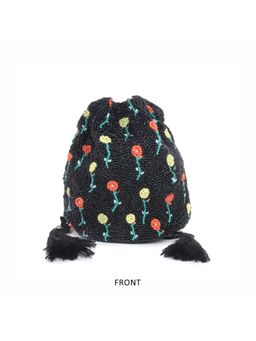 Astrid - Beaded Work Party Sling Bag - Black