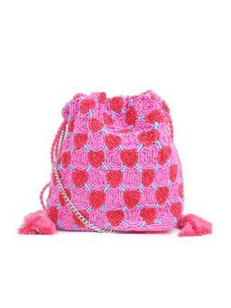 Astrid - Beaded Work Party Sling Bag - Pink