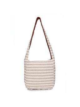 Astrid - Beige Hobo Stripe Crossbody Sling Bag
