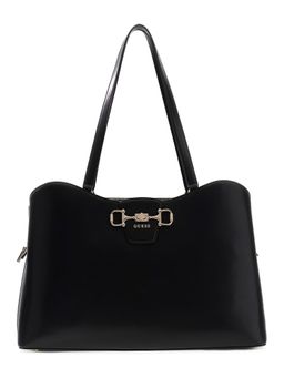 Guess - Black Solid PU Women Tote Bag