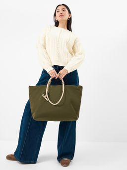 Accessorize London - Women Nylon Tote Bag - Green