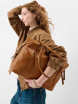 Accessorize London - Women Double Zip Front Handbag - Tan