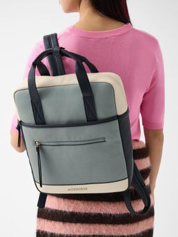 Accessorize London - Women Faux Leather Backpack - Blue