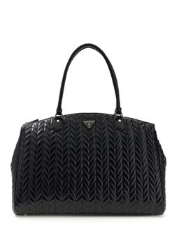 Guess - Black Textured PU Women Satchel Bag