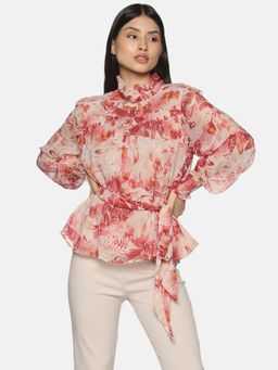 IS.U - Red Long Sleeve Belted Swing Top (Set of 2)