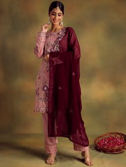 Readiprint - Mauve Color Kurti with Bottom and Dupatta (Set of 3)