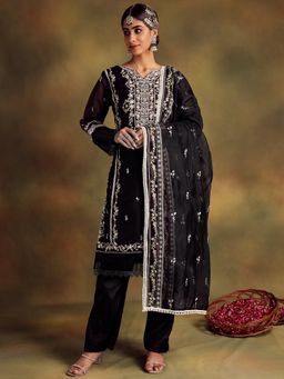 Readiprint - Black Color Kurti with Bottom and Dupatta (Set of 3)