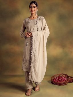Readiprint - Beige Color Kurti with Bottom and Dupatta (Set of 3)