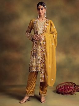 Readiprint - Mustard Color Kurti with Bottom and Dupatta (Set of 3)