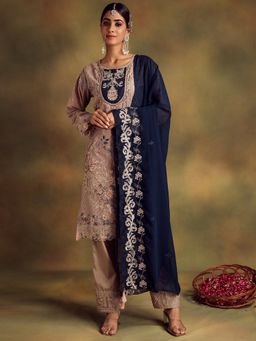 Readiprint - Beige Color Kurti with Bottom and Dupatta (Set of 3)
