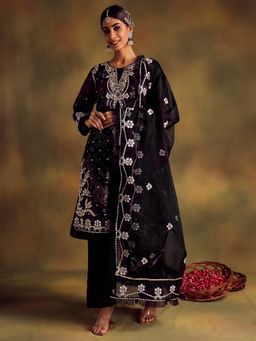 Readiprint - Black Color Kurti with Bottom and Dupatta (Set of 3)