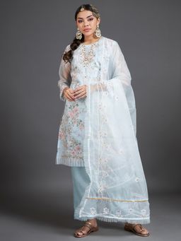 Readiprint - Blue Color Kurti with Bottom and Dupatta (Set of 3)