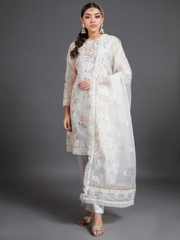 Readiprint - Cream Color Kurti with Bottom and Dupatta (Set of 3)