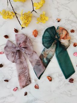 Label Kanupriya - Two of Us Grey, Green Bows (Pack of 2)