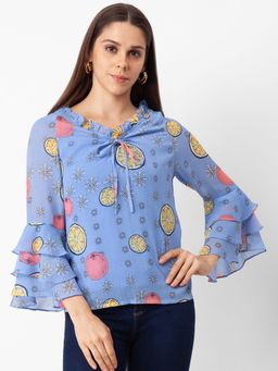 Globus - Blue Printed Top