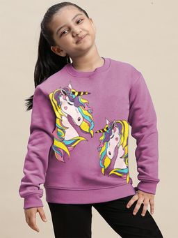Kidsville - Printed Regular Fit Sweatshirt for Kids Girls