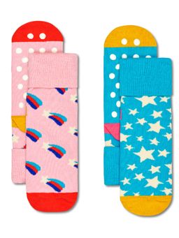 Happy Socks - Kids Shooting Star Unisex Crew Socks for Kids (Pack of 2)
