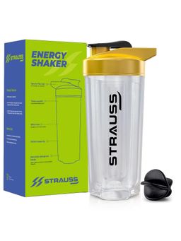 Strauss - Energy Shaker Bottle, White Shade, (Yellow)