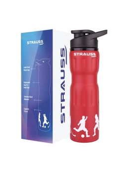 Strauss - Stainless-Steel Sports Water Bottle 750 Ml, (Red)