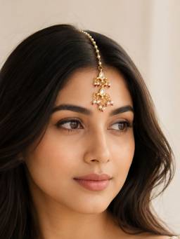 Abdesigns - Gold Plated Kundan Studded Maangtikka