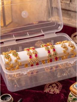 NUI - Gold Plated Traditional and Ethnic Bangles Set (Pack of 4)