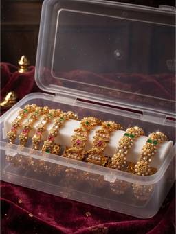 NUI - Gold Plated Traditional and Ethnic Bangles Set (Pack of 4)