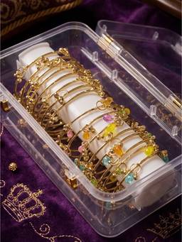 NUI - Gold Plated Traditional and Ethnic Bangles Set (Pack of 16)
