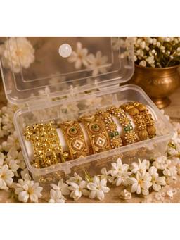 NUI - Gold Plated Traditional and Ethnic Bangles Set (Pack of 5)
