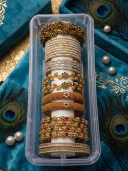 NUI - Gold Plated Traditional and Ethnic Bangles Set (Pack of 11)