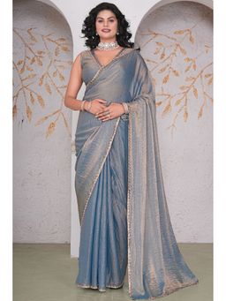 SGF11 - Blue Women Tissue Pure Soft Silk Saree with Unstitched Blouse