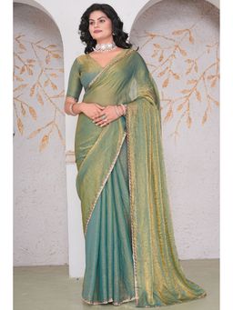 SGF11 - Green Women Tissue Pure Soft Silk Saree with Unstitched Blouse