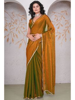 SGF11 - Yellow Women Tissue Pure Soft Silk Saree with Unstitched Blouse