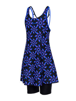 Speedo - Aop Racerback Swimdress with Boyleg - Navy Blue
