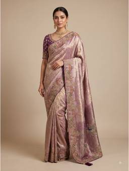 Dress & Dazzle - Dusty Lavender Handloom Saree