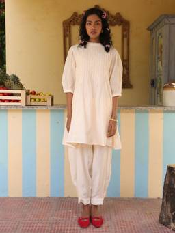 Naav - Ivory Smocked A-Line Co-Ord Set