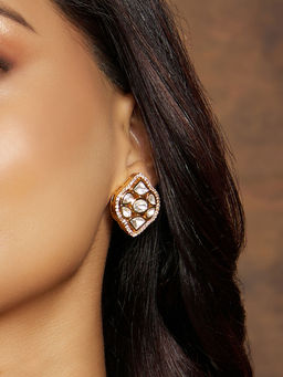 Joules By Radhika - Classic Gold Kundan Polki Studs