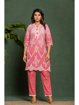 Autumnlane - Anumeha Blush Pink Embroidered Cotton Co-Ord (Set of 2)