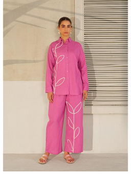 Autumnlane - Pink Hardik Punch Embroidered Cotton Co-Ord (Set of 2)